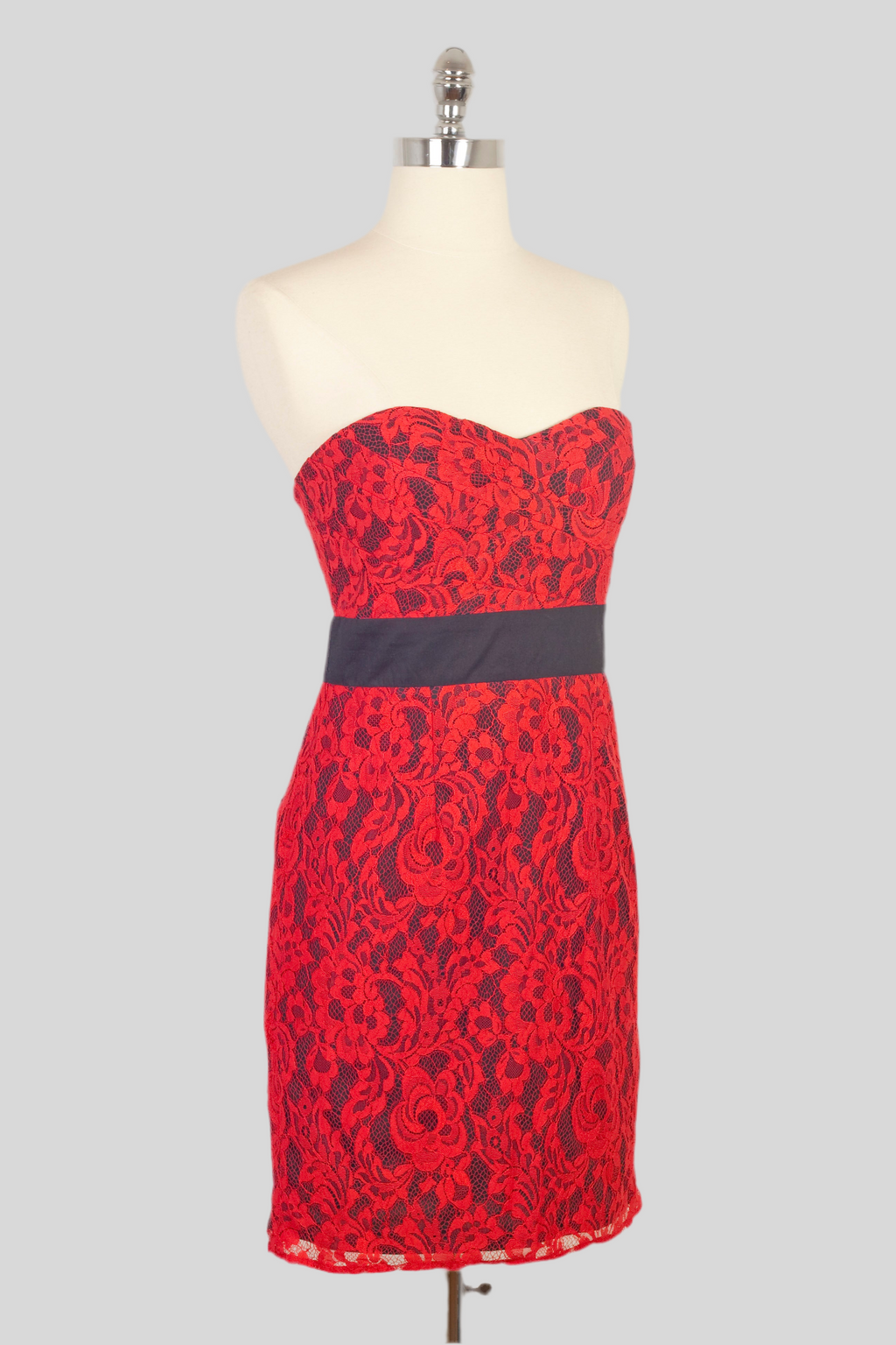 Bandeau Red Lace Dress