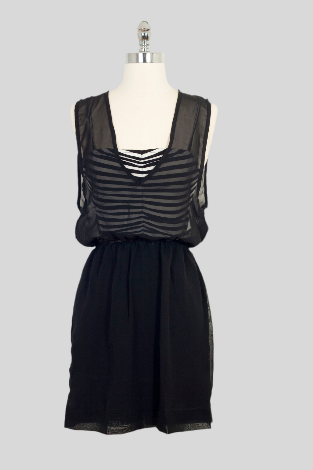 Black Striped Vest Dress