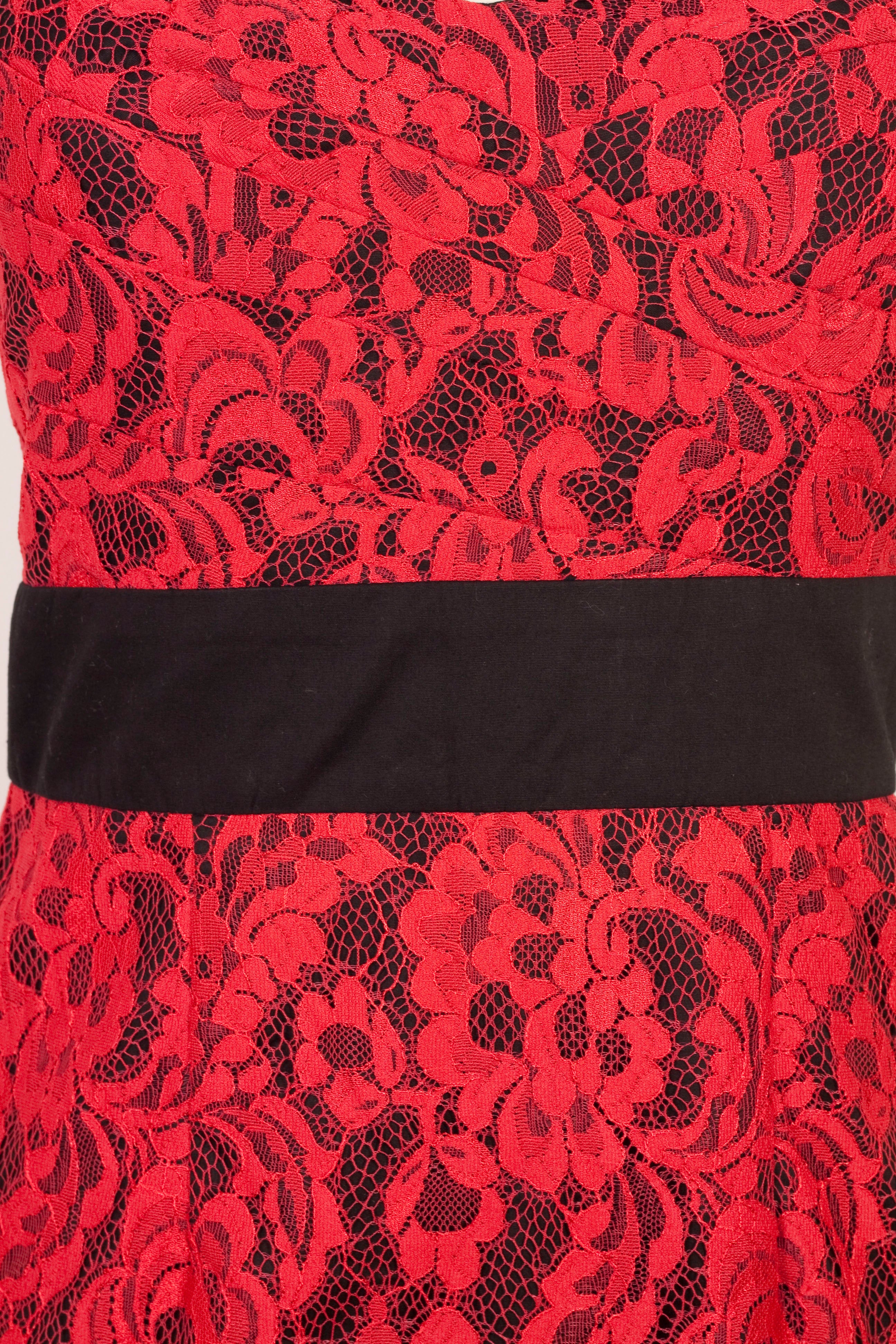 Bandeau Red Lace Dress