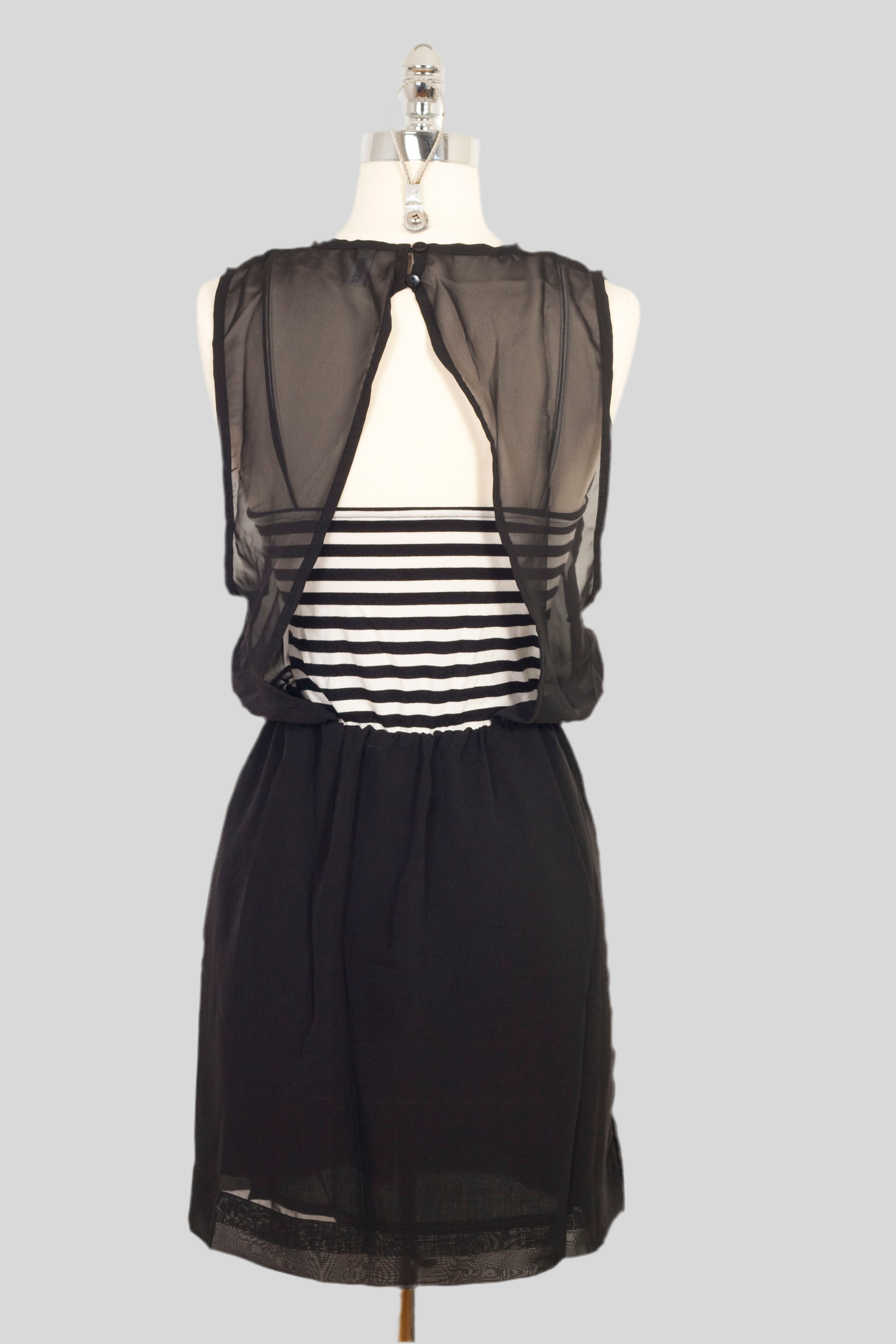 Black Striped Vest Dress