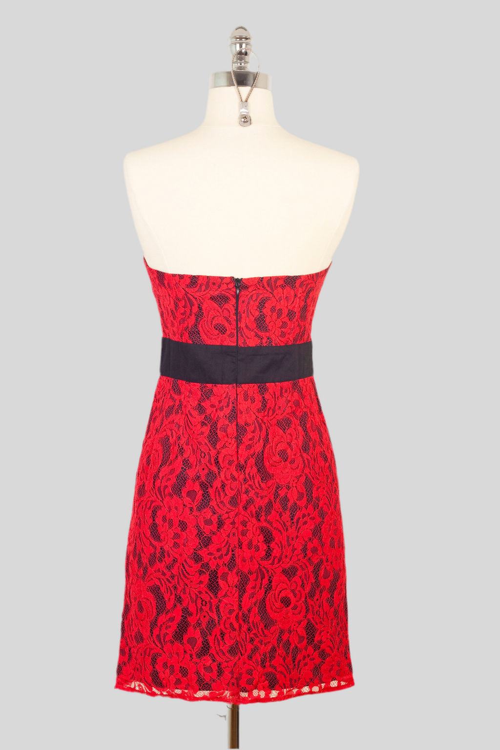 Bandeau Red Lace Dress