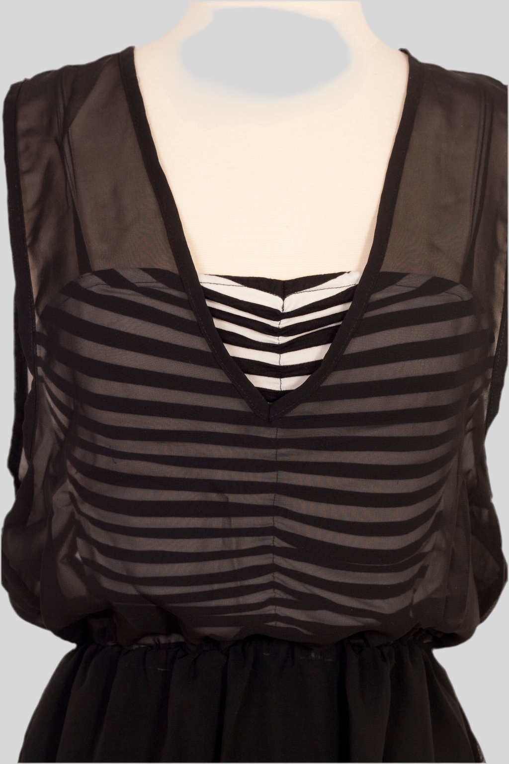 Black Striped Vest Dress