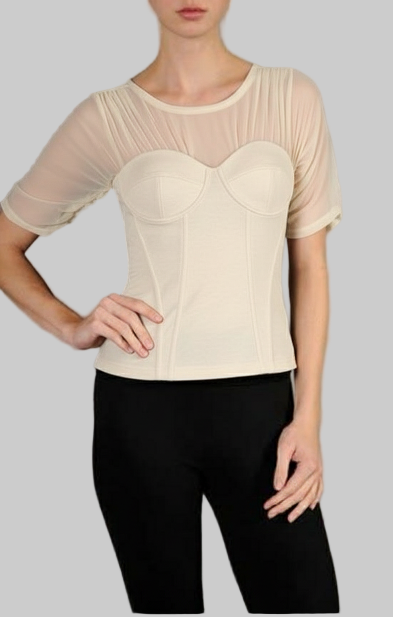 Ivory Corseted Top
